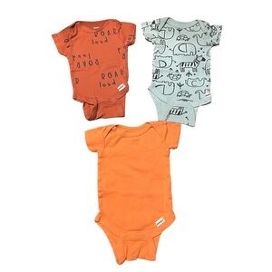 Orange and Gray Kids One Pieces Set